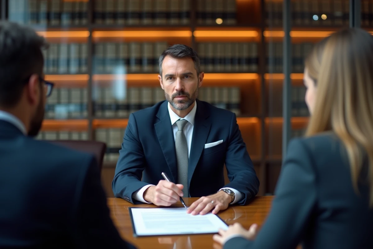 Consultation juridique entre un avocat et des propriétaires pour contester une accusation de vice caché immobilier