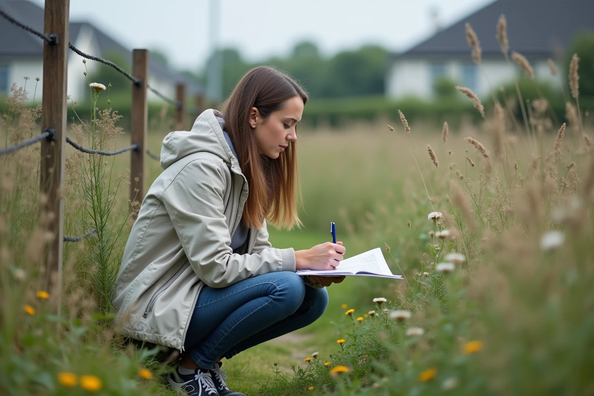 Jeune femme observant la nature près d
