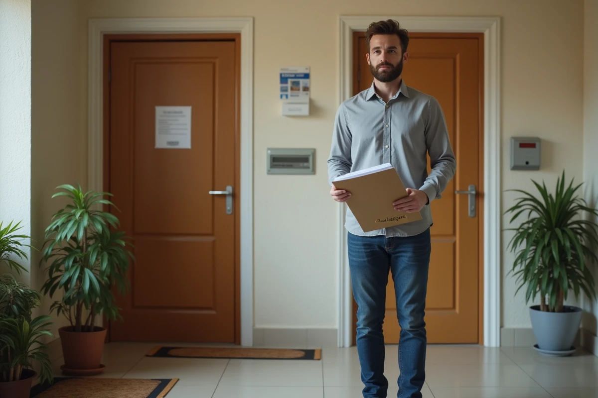 Jeune homme devant deux portes d
